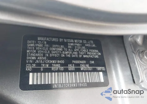 2019 Nissan Rogue Sport S z USA, uszkodzony, nr VIN JN1BJ1CR3KW318400